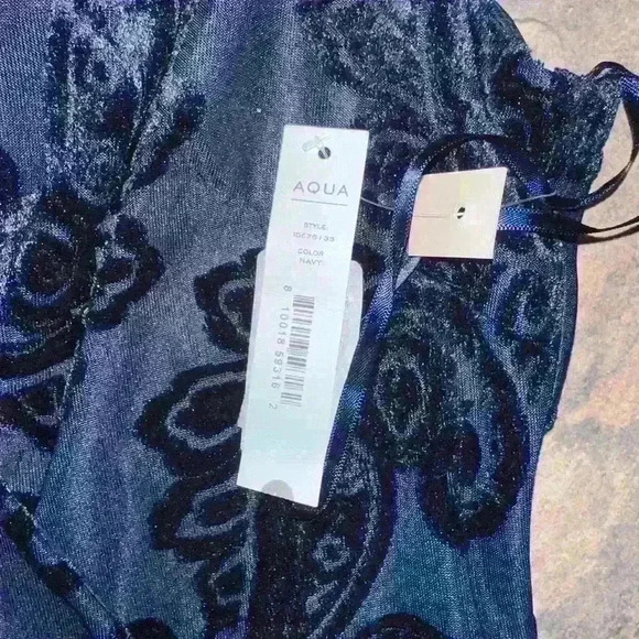 NWT Aqua Womens Velvet Cocktail Mini Dress Size Large - Picture 4 of 10